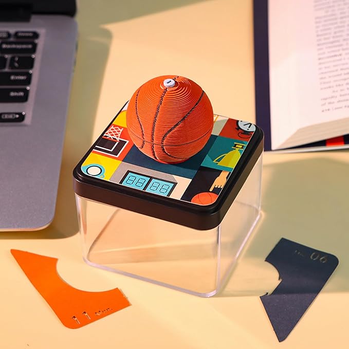 3D Art Calendar Memo Pad 2025,Creative Time Piece Calendar 2025 Desk Calendar,Basketball Tear Away Paper Carving Calendar 3D Memo Pad Art Notepad DIY Christmas Gift