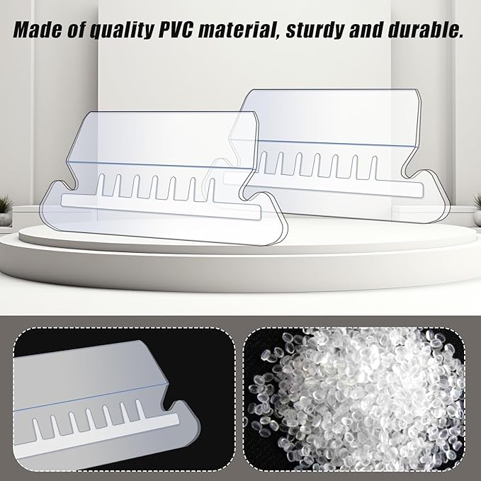 50 Set Hanging File Folder Tabs, Clear Plastic Hanging File Folder Labels Tabs with Paper Inserts Transparent File Folder Labels Tabs for Quick Identification