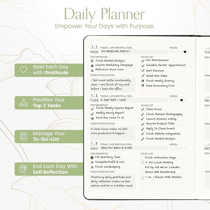 2024-2025 Planner For Women & Men - 5 x 8 A5 Size - Mantra Planner