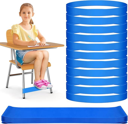 20 Pack Chair Bands for Kids with Fidgety Feet, ADHD Tools for Kids, ROOKEA Sensory Room Must Haves for Adhd Kids Fidget Chair Bands Autism Classroom Must Haves ADHD Tools for Classroom Home Chairs