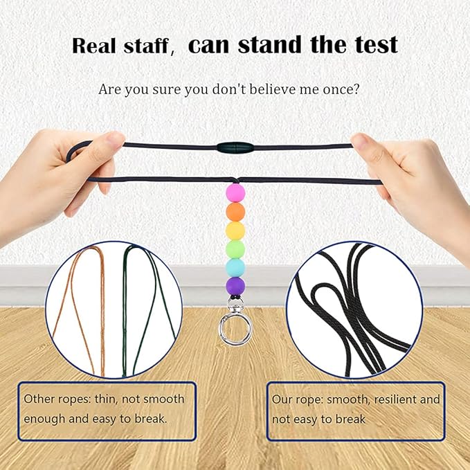 POPLOPP Teacher Lanyards for ID Badges and Keys, Cute Silicone Beaded Lanyard for Women Nurse Employees Students