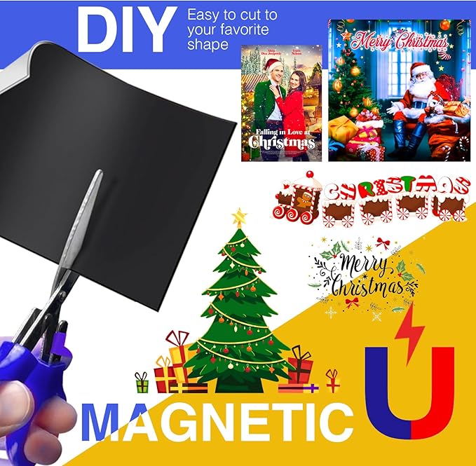 20 Sheets Printable Magnetic Paper Non Adhesive,12 mils Thick Glossy Flexible Magnetic Printer Paper for Holiday Decor Photo, Magnet Paper for Inkjet Printer in Office,