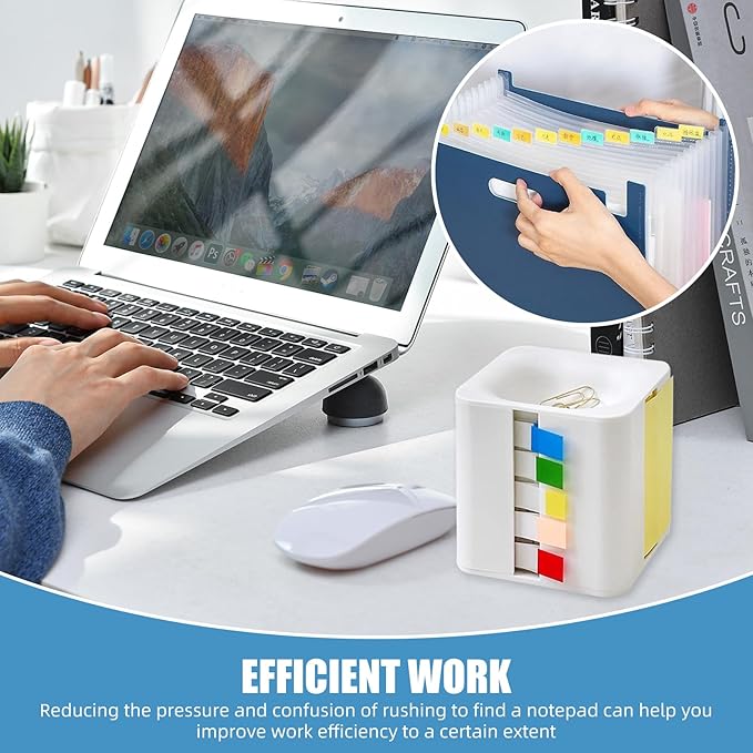5-in-1 Note Box Refill - Self-Adhesive Notebook with Color Index Label - for consumables Filling Inside The Desktop Note Holder