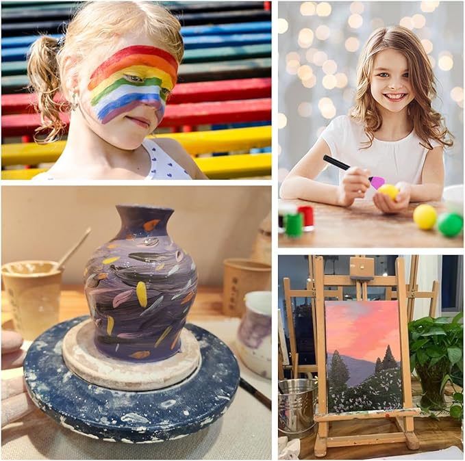 12 Pcs Silicone Magic Brushes, Fan-shaped Blending Brush Set for DIY Painting Mixing & Spreading, Black, White, Purple, Pink, Silicone Material, Acrylic, Ink