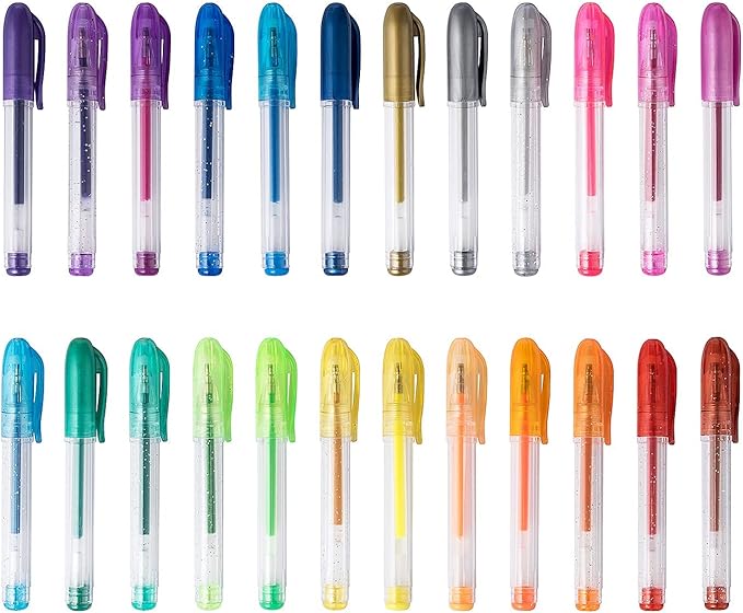 24 Pack Mini Glitter Gel Pen,Tiny Pens for School,Office and Home… (1)