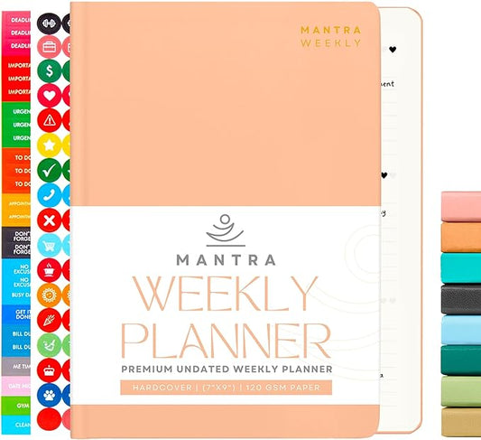 2025 Planner, Daily Journal & Gratitude Journal All-In-One with To Do List, Self Care Prompts & Habit Tracker - 7 x 10 - Orange