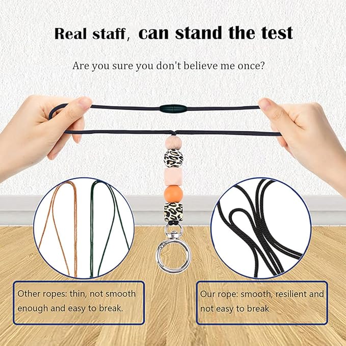 POPLOPP 4PCS Teacher Lanyards for ID Badges and Keys, Cute Silicone Beaded Lanyard for Women Nurse Employees Students