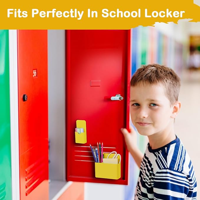 Magnetic Pen Holder,2 Pack Magnetic Dry Erase Marker Holder with Generous Compartments,Strong Magnet Storage Marker Pen Pencil Organizer for Refrigerator,Whiteboard,Locker Accessories