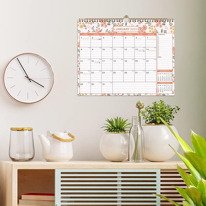 2025-2026 Wall Calendar - 18 Month Calendar from January 2025 - June 2026, 15" x 11.5", Large Blocks, Two-Wire Binding for Planning and Organizing for Home or Office, with Julian Dates