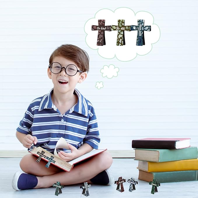 48 Pcs Magnetic Bookmarks Christmas Bible Gift Christian Scripture Inspirational Book Marks Bible Verse Cross Bookmark Magnetic Page Clips for Women Men School Reading Gifts(Marble Style)