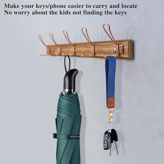 Fishent Stretchy Wristlet Keychain,Braided Cute Wrist Lanyards for Keys, Key Chain Holder for Women Men, Wrist Strap Keychain for Car Keys Phone Camera Wallet ID Badges Card (Atlantic Blue)