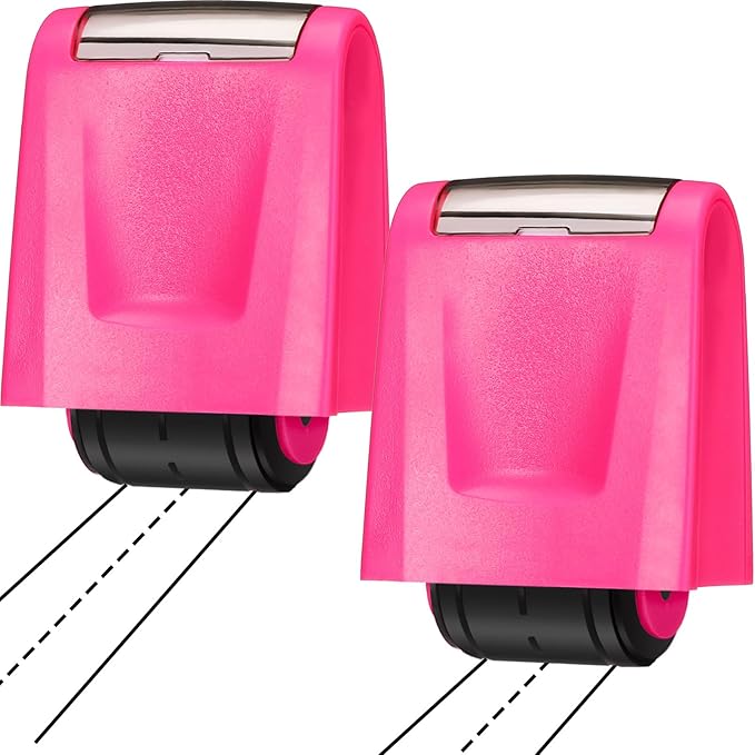 Sherr 2 Handwriting Line Stamp Roller Dashed Handwriting Lines Practice Roller Stamp for Kids, Teachers Kindergarten Education Classroom Back to School Need(2.72 x 2.44 x 1.54 Inch,Pink)