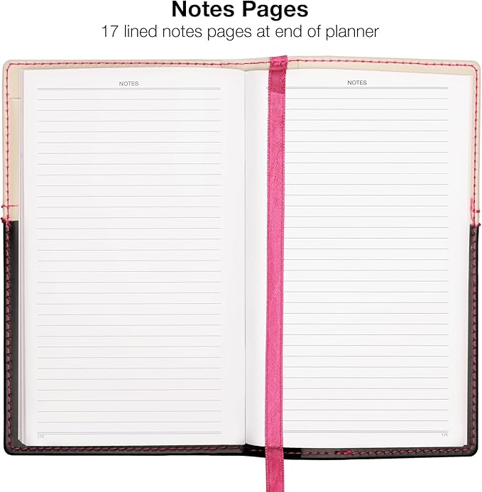 2025 Pocket Planner/Pocket Calendar and Pen, 3.5"x6": Includes 14 Months (November 2024 - December 2025) / 2025 Weekly Planner/Weekly Agenda/Monthly Calendar Organizer (Pink/Black)