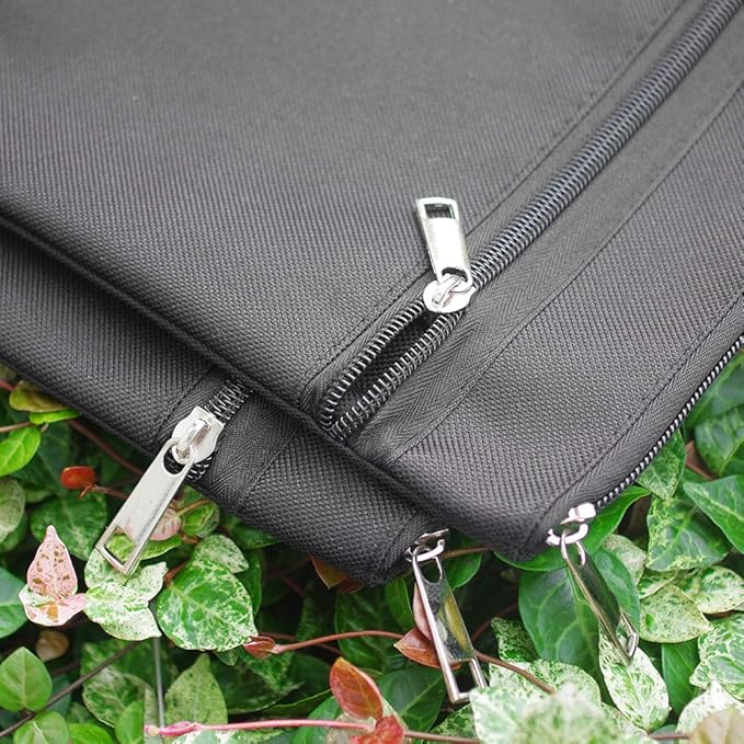 2 Pack 14 X 11 Inches 600D Zipped Large Storage Envelope Pouches Bags with 2 Pockets, Poly File Paper Document Organizer, Portable Bulk Bags for Filing Office Supplies, Black, 2 Pack