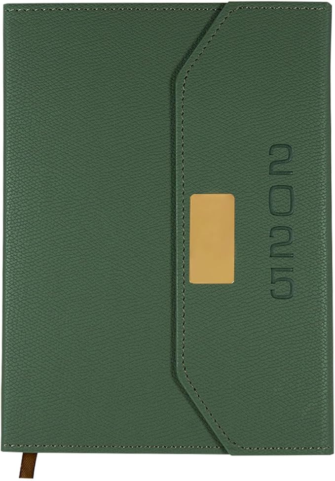 2025 Daily Monthly Planner - Calendar, January - December 2025, 100GSM Thick Paper, Leather Cover, Planner with Hourly Schedule,6.1" x 8.2", Daily Inside Page - Monthly Inside Page, Pen Holder, Bookmarks (Matcha green)