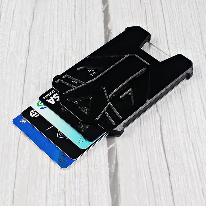 VIQWYIC 6 Pcs Heavy Duty ID Card Holder, Vertical Card Holder with Clear Window for ID, Credit Cards, Built-in Elastic Clip, 5 Card Capacity