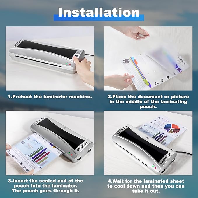 30 Pack Laminating Sheets, 5Mil 9" x 11.5" Laminating Pouches，Clear Thermal Laminating Plastic Paper Laminator Sheets, Holds 8.5 x 11 Inch Sheets (5 mil/30 pcs)