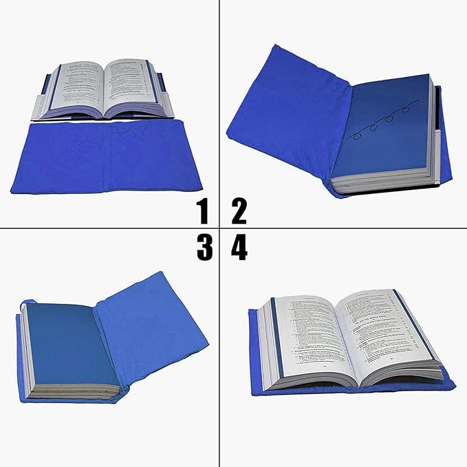2 Pack Stretchable Book Sleeve Covers, for Paperbacks Hardcover Textbooks up to 9" x 12", Office Supplies with Free Sticker Labels (2 Pack, Blue)