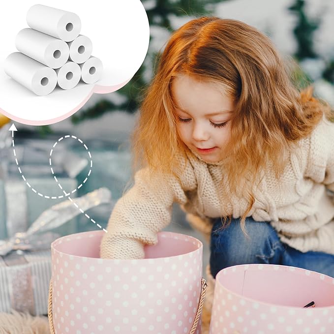 20 Rolls Kids Camera Instant Print Refill Paper Set, Phetium HD Printing Thermal Paper for Most Kids Instant Camera Photo Print (White-20 Rolls)