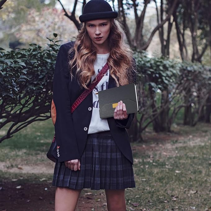 2025 Daily Monthly Planner - Calendar, January - December 2025, 100GSM Thick Paper, Leather Cover, Planner with Hourly Schedule,6.1" x 8.2", Daily Inside Page - Monthly Inside Page, Pen Holder, Bookmarks (Dark Gray)