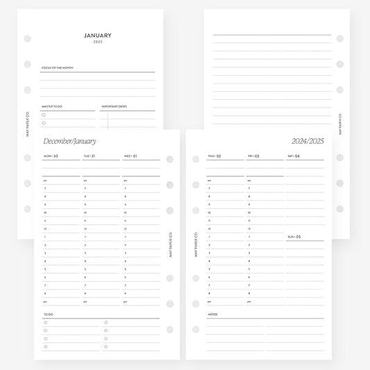 2025 Franklin Covey Compact Weekly Planner Insert (4.25" x 6.75") 6 ringed agendas (Weekly Vertical Hourly)