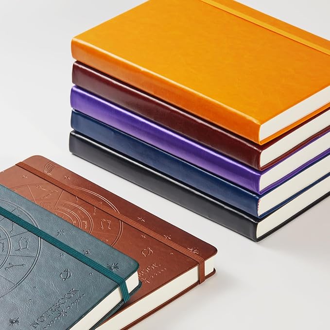 3 Pack Lined Journal Notebooks, A5 Thick Notebook Journal Set for Work Writing, 320 Pages Hardcover Leather Bound Notebook Bulk for Women Men Office School, 5.7'' X 8.4'', Multicolor