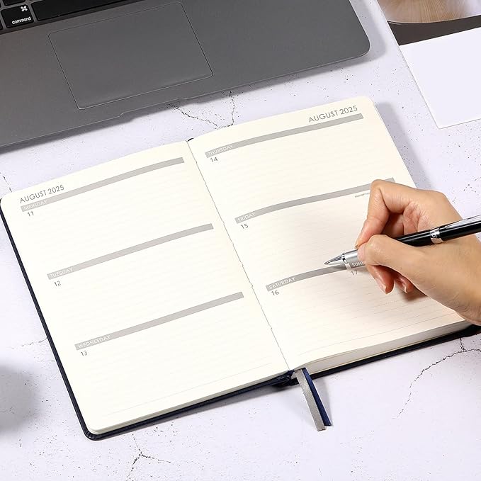 2025 Planner - Planner 2025 Weekly and Monthly with Stickers, 5.7" X 8.2", Jan 2025 - Dec 2025, 2025 Calendar Planner, Pen Holder, Inner Pocket, 44 Notes Pages - Blue