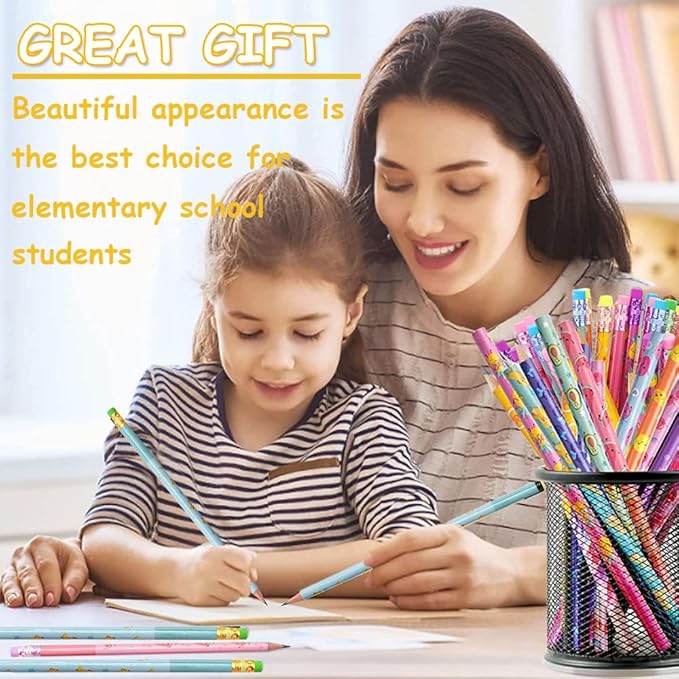 40 Pieces Scented Pencils for Kids Scented Pencils with Erasers Fruit HB Graphite Pencil for School Stationery Party Reward Supplies
