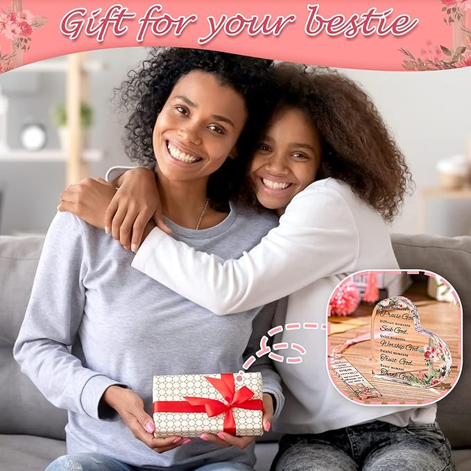 3 Pieces Christian Gifts for Women Religious Gifts for Women Praise God Bookmark and Acrylic Heart Paperweight Set Cheer up Gifts for Women Bible Verses Decor Happy Moment Praise God Decor