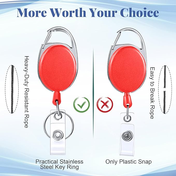 Honoson Heavy Duty Retractable Badge Reels Batch ID Badge Holder Retractable Clip Bulk Card Key Holder with Ring for Office Worker Employee, Doctor Nurse Gifts(Warm Color,30 Pcs)