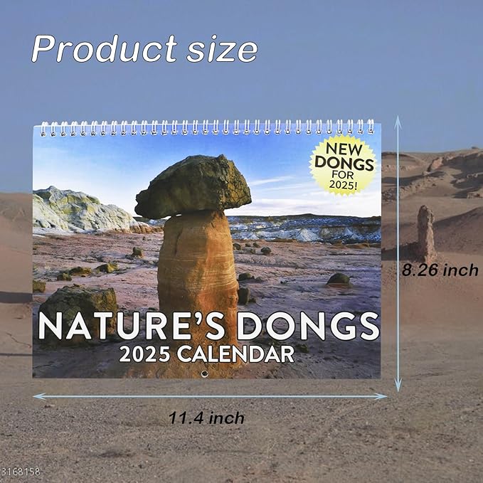 2025 Funny Nature's Dongs Prank Wall Calendar 12 Month Dick Pics Hanging Calendar for Home Office White Elephant Gag Gift for Family Friends Adults Coworkers 8.5" x 11"