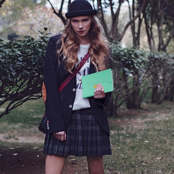 2025 Daily Monthly Planner - Calendar, January - December 2025, 100GSM Thick Paper, Leather Cover, Planner with Hourly Schedule,6.1" x 8.2", Daily Inside Page - Monthly Inside Page, Pen Holder, Bookmarks (lake green)