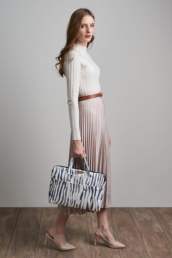 Maison d'Hermine Laptop Bag upto 15.6 inch Stain and water repellent Cotton canvas - Zebra