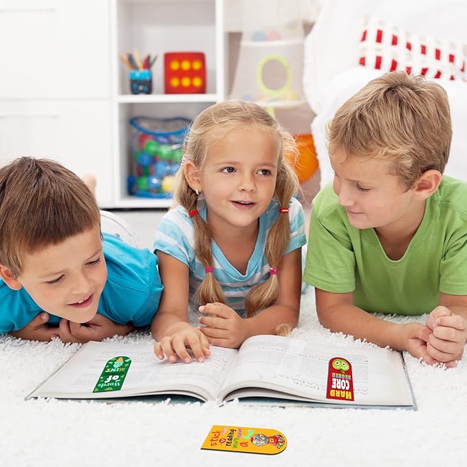 48 Pack Scented Bookmarks Magnetic Scratch and Sniff Bookmarks Fruit Food Bookmarks for Kids Cute Bookmarks with Sayings Christmas Bookmarks for Kids Students Teens Teachers (Mixed Flavor)