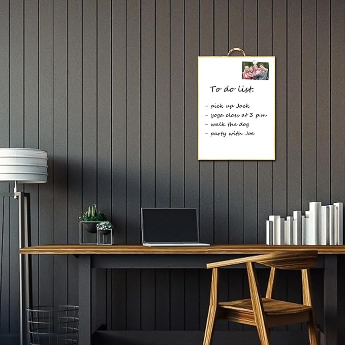 TSJ OFFICE Small White Board - 16" X 12" Portable Gold Aluminum Framed Whiteboard, Magnetic Dry Erase Board with a Handle, to Do List Notepad for Office, Home, School