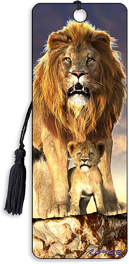 3D Lenticular Lion Bookmark Featuring The Artwork of Royce B Mcclure - by Artgame