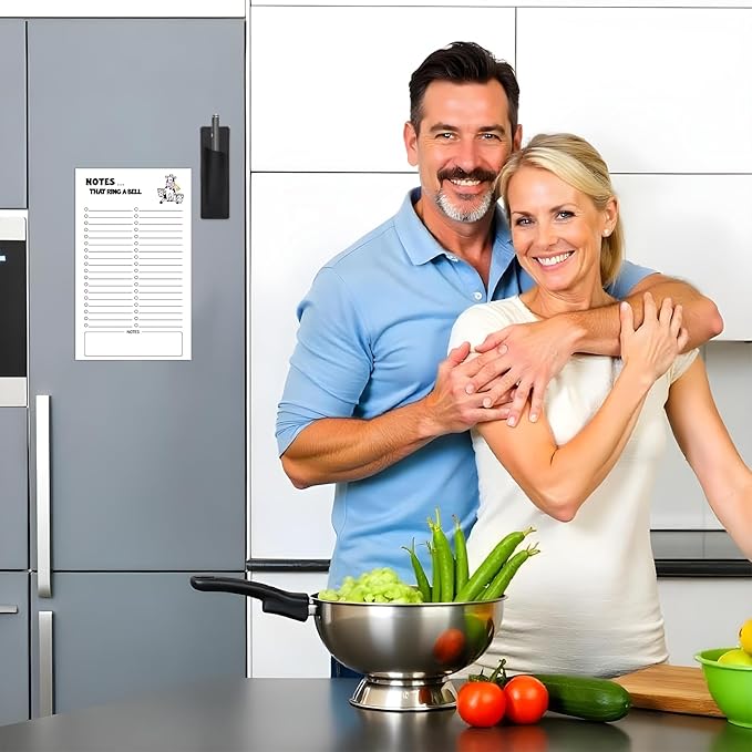 2 Pack Grocery List Magnet Pad for Fridge with Pen Holder, Total 120 Sheets Magnetic Note Pad for Fridge Full Back Magnet Shopping List, To Do List, Memo Notepads, 4.5x7.5"(Funny Animal)