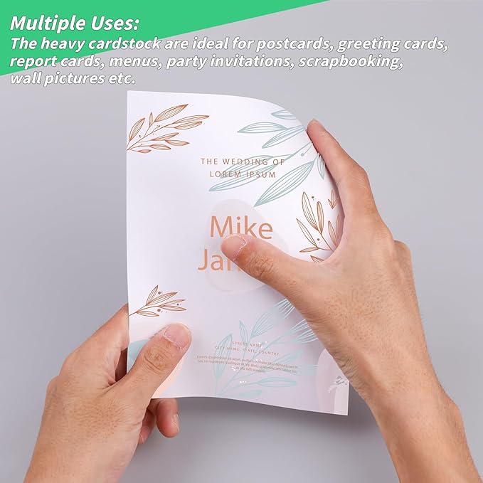 4" x 6" Cardstock Paper 200 Sheets Index Cards White Cardstock, 92lb/250gsm Thick Paper Card Stock White Blank Cardstock Thick Printer Paper Cardstock for Greeting Cards, Postcards, DIY Cards