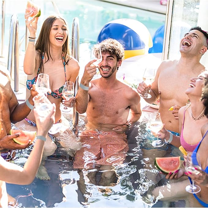 REHALY 1400 Pcs Wristbands for Events Paper Wristbands Waterproof Paper Bracelets Neon Wrist Bands Colored Wristbands Adhesive Hand Bands Armbands for Concerts(Silver)