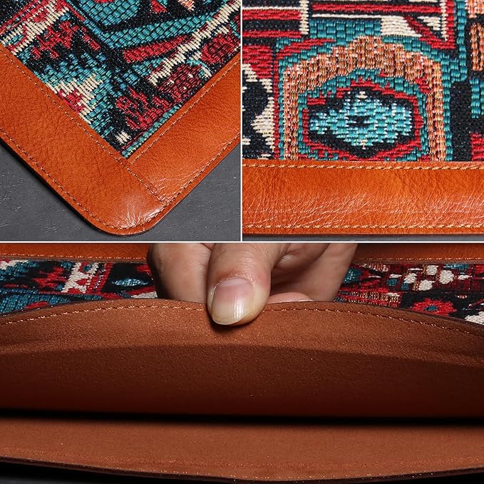 14 Inch Genuine Leather Laptop Sleeve for 14 Inch MacBook Pro/Max M3 M2 M1 Notebook Laptop Case,Laptop Sleeve Cover for 14 Inch Notebook,Mac Travel Case, Laptop Protective Pouch,Brown