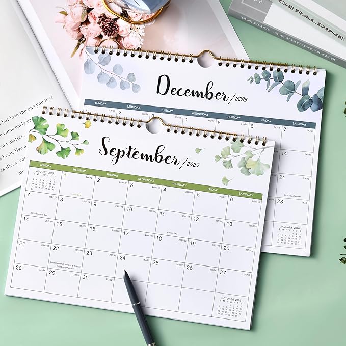 2025 Calendar - 2025 Wall Calendar, Jan. 2025 - Dec. 2025, 11" x 8.5", Small 12 Monthly Calendar 2025 with Thick Paper and Julian Date
