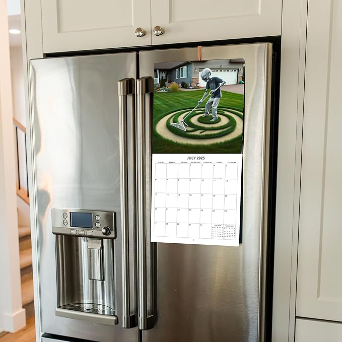 2025 Aliens in Our Midst Monthly Wall Calendar - What Life Would be Like if Aliens Lived Among Us - Aliens Doing Funny Things | 12" x 24" | Thick Sturdy Paper | White Elephant or Gag Gift Funny Calendar 2024-2025.