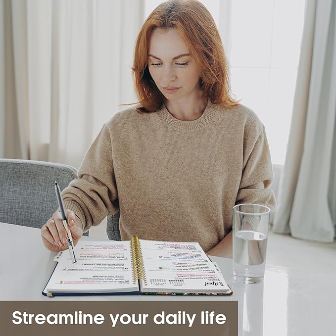 2025 Planner, Weekly and Monthly Planner, 12 Month (Jan 2025 - Dec 2025), Hardcover 2025 Calendar Planner Book with Monthly Tabs, Inner Pocket, Spiral Bound, Perfect for Office Home School Supplies - A5 (6.3" x 8.5"), Petals