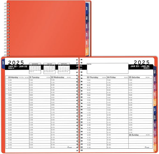 2025 Appointment Book & Planner- Ensight 6.5 x 8.5 inches, Large Tabbed Daily Hourly Weekly Planner, Calendar & Schedule Book 30-Minute time Slots, Business & Personal Planner Jan 2025- Dec 2025- Peach