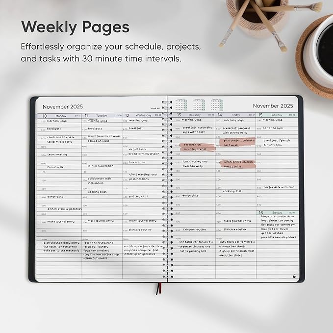 2025 Planner Weekly and Monthly – Hourly Appointment Book 2025 – Softcover, Twin-Wire Binding – Teacher Planner, Simple Design for Productivity – 8.5 x 11
