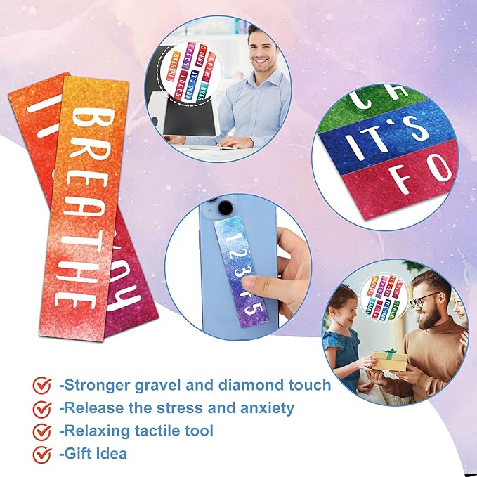 50PCS Calm Strips for Anxiety Sensory Stickers Calm Stickers for Relieve Adults Kids Teens Fidgets Stress Office&Classroom Supplies Anxiety Relief Items with Tactile Textured Surface Patterns(Letter)