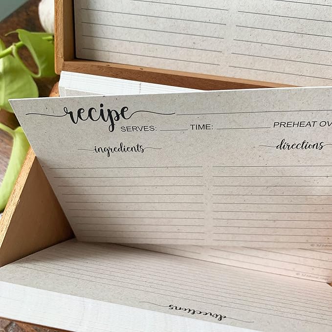 321Done Small Rustic Recipe Cards (Set of 50) 3" x 5" Minimalist Kraft Tan - Thick Luxury Double-Sided - Made in USA