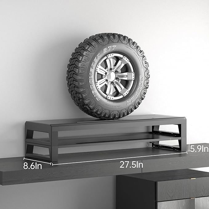 2-Tier Metal Computer monitor stand Laptop Desk Shelf & Monitor Riser ，27.55 inches long desk riser ,22W charging power, 2 USB 3.0 ports, and 1 USB 2.0 port Monitors/PC/Laptop/Computer Space Saver Organizer(USB Hub Fast Charging Version, Two-layer 700mm)