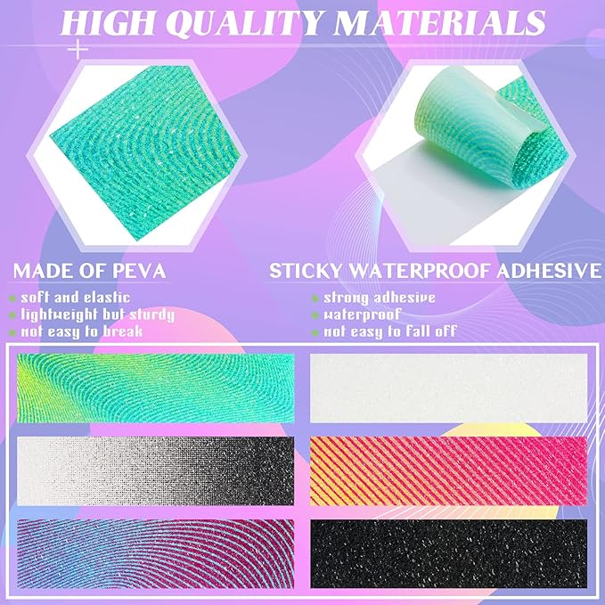 36 Pieces Anxiety Sensory Stickers Cute Fidget Textured Strips Toys Anti Stress Tactile Rough Sensory Calm Textured Strips Adhesives Anxiety Relief for Adults Teens Desk Classroom (Gradient Style)