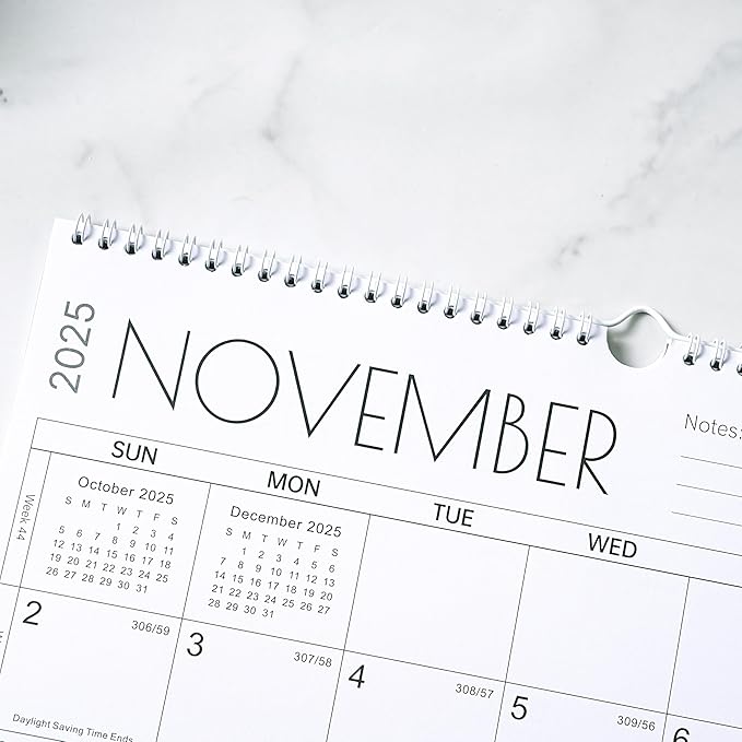 2025-2026 Calendar - 24 Months Wall Calendar 2025-2026, JANUARY 2025 - DECEMBER 2026, 14.8'' x 11.5'', Large Blocks with Julian Dates, Premium Paper White